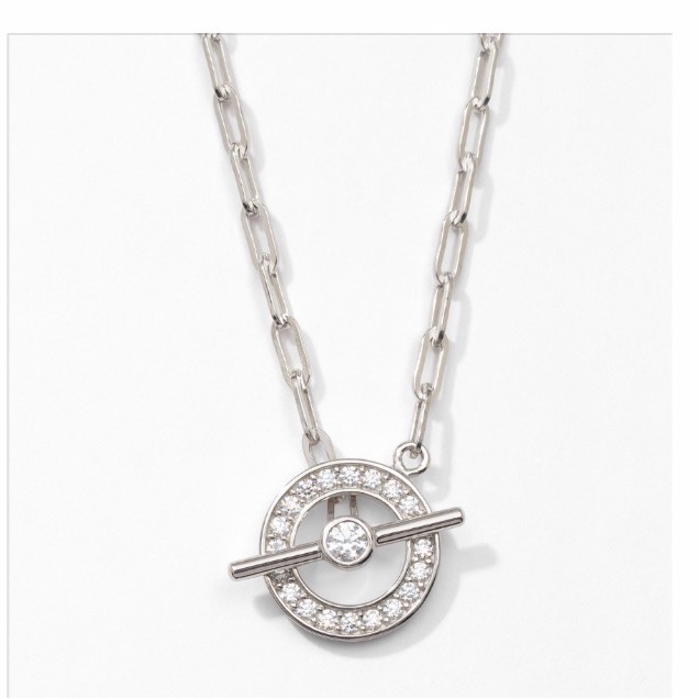 Elegant Sterling Silver Cubic Zirconia Necklace 109$